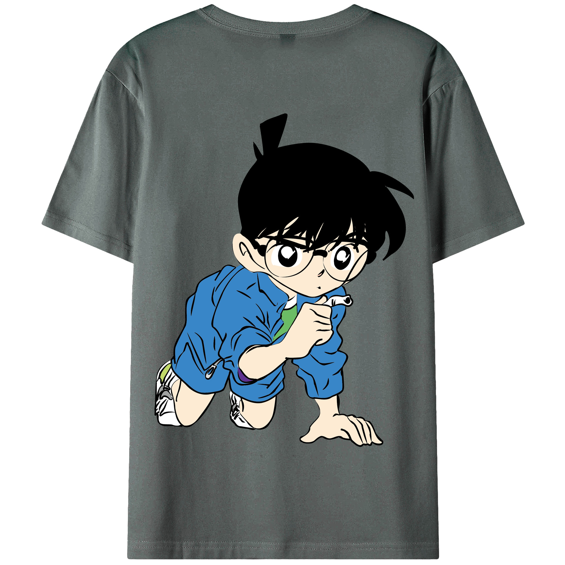 （画像用） 名探偵コナン 江戸川 コナン Detective Conan Conan Edogawa 綿100％半袖Tシャツ（背面プリント）